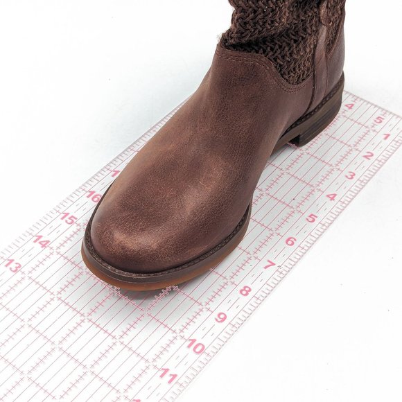Timberland Women Savin Hill lasercut Weave Brown Leather Slip-on Boots size 7.5 - Picture 7 of 12